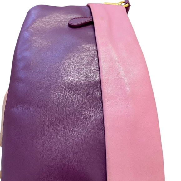 Authentic Prada Purple & Pink Leather Crossbody Shoulder Bag Gold Hardware - COA - Picture 15 of 16